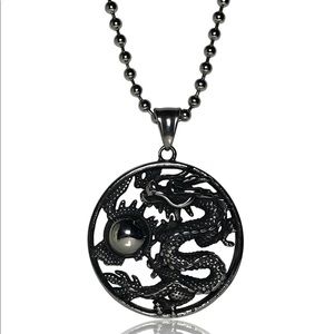 Gothic Chinese Dragon Pendant Necklace